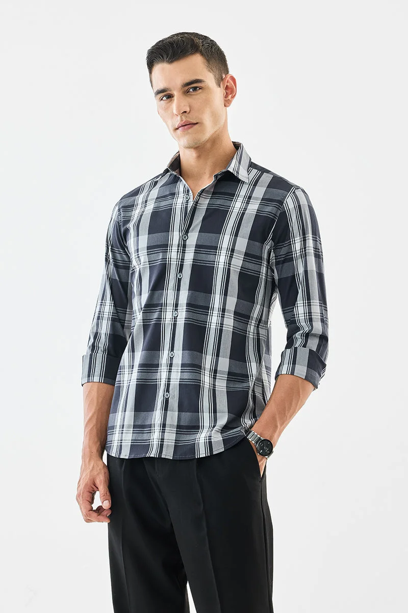 SNITCH Slim Fit Stretch Checks Shirt