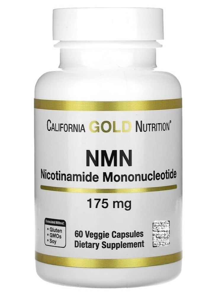 California Gold Nutrition NMN, 175 mg, 60 Veggie Capsules 