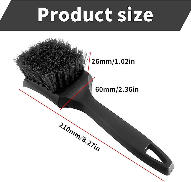 BFQZ 1Pcs Detailing Car Wheel Cleaning Brush, Car Tire Cleaning Brush, Multifunction Alloy Wheel Brush Easy Dirt Removal Bristles with Comfortable Handle for Tires, Rims, Motorcycles, Bicycles, Boats - Image 2