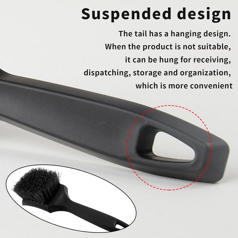 BFQZ 1Pcs Detailing Car Wheel Cleaning Brush, Car Tire Cleaning Brush, Multifunction Alloy Wheel Brush Easy Dirt Removal Bristles with Comfortable Handle for Tires, Rims, Motorcycles, Bicycles, Boats - Image 4