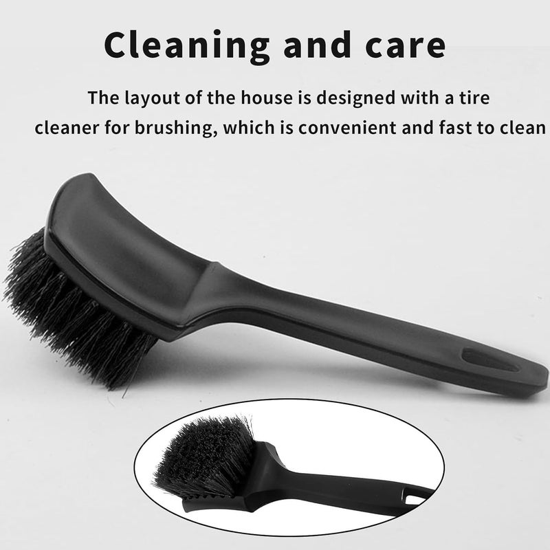 BFQZ 1Pcs Detailing Car Wheel Cleaning Brush, Car Tire Cleaning Brush, Multifunction Alloy Wheel Brush Easy Dirt Removal Bristles with Comfortable Handle for Tires, Rims, Motorcycles, Bicycles, Boats - Image 5