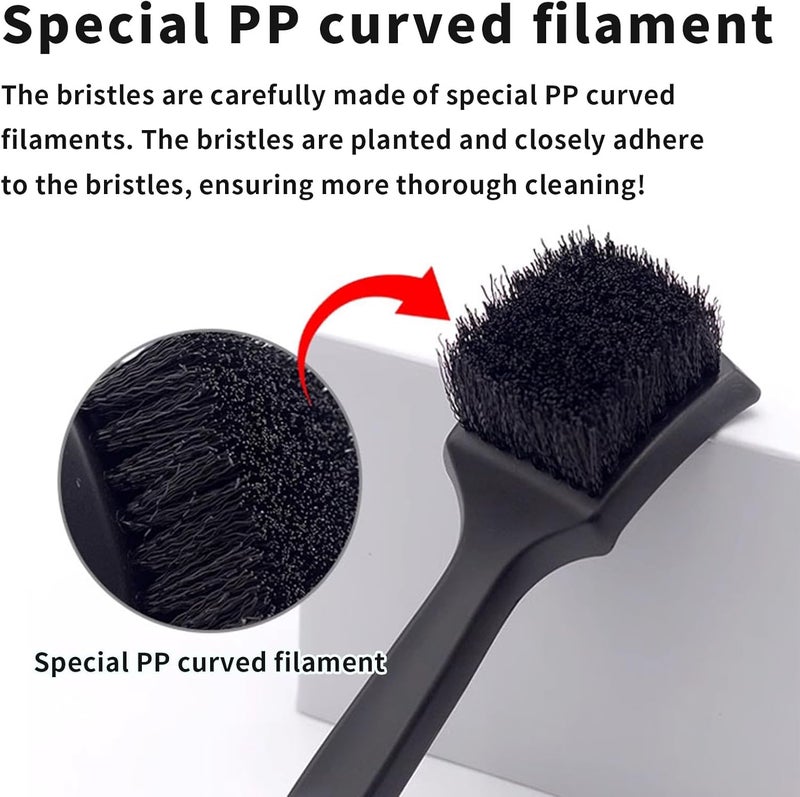 BFQZ 1Pcs Detailing Car Wheel Cleaning Brush, Car Tire Cleaning Brush, Multifunction Alloy Wheel Brush Easy Dirt Removal Bristles with Comfortable Handle for Tires, Rims, Motorcycles, Bicycles, Boats - Image 3