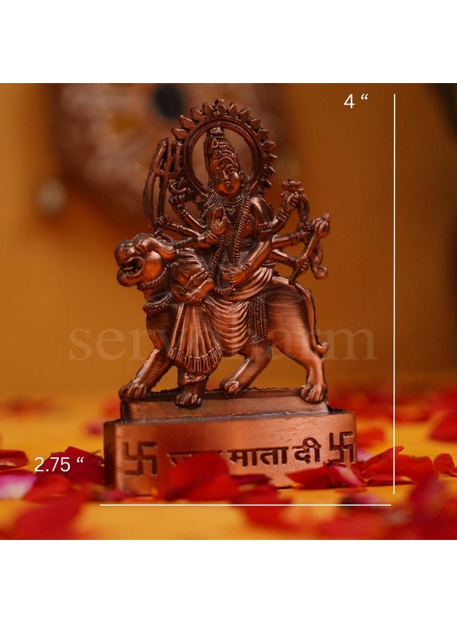 Servdharm Metal Car Dashboard Maa Durga Idol, Statue for Home Decor, 10 x 7 cm,1 Idol - Image 4
