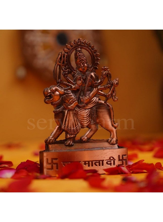 Servdharm Metal Car Dashboard Maa Durga Idol, Statue for Home Decor, 10 x 7 cm,1 Idol - Image 2