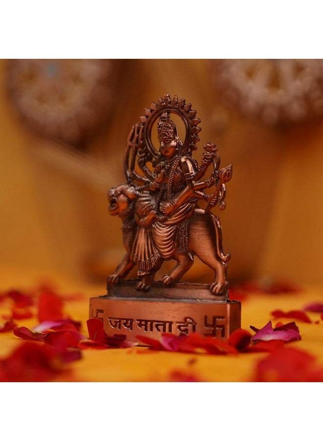 Servdharm Metal Car Dashboard Maa Durga Idol, Statue for Home Decor, 10 x 7 cm,1 Idol - Image 3