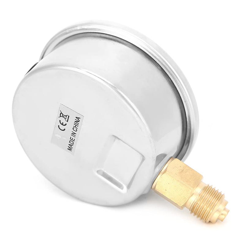 Y60 مقياس الضغط الشعاعي 0-28 بار غطاء قرص شفاف فولاذ مقاوم للصدأ نحاس أصفر - Image 4
