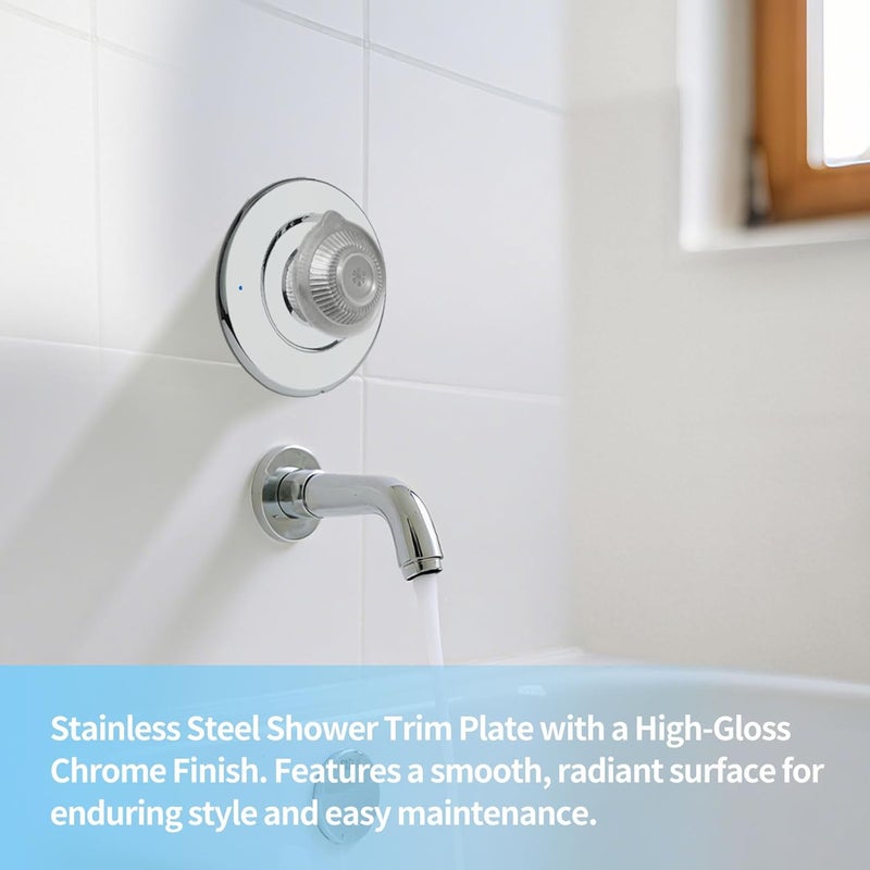 FIMXSD Escutcheon Replacement for Moen 16090 Chateau Collection, Shower Handle Cover Plate for One-Handle Tub and Shower Faucets (Silver) - Image 5