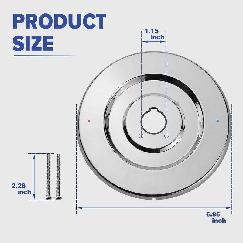 FIMXSD Escutcheon Replacement for Moen 16090 Chateau Collection, Shower Handle Cover Plate for One-Handle Tub and Shower Faucets (Silver) - Image 2