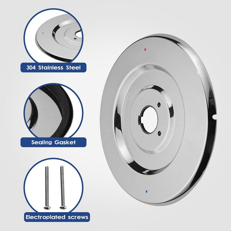 FIMXSD Escutcheon Replacement for Moen 16090 Chateau Collection, Shower Handle Cover Plate for One-Handle Tub and Shower Faucets (Silver) - Image 3