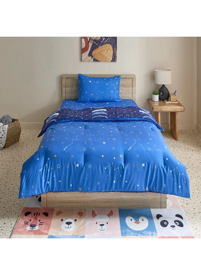 Home Box Tom Slumber 2-Piece Galactic Twin Microfibre Comforter Set - 160x220 cm
