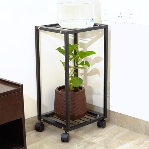 D&V ENGINEERING - Creative in innovation D&V Engineering 2 Tier Metal Water Dispenser Stand for 20~25 Litre Bottle, Cans or Jars with Wheels- Black - Image 1