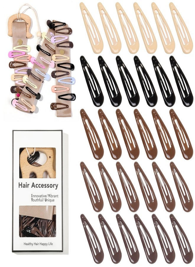 Ivyu 30 Pcs Hair Barrettes for Women- Snap Hair Clips Matel Haircips with Clips Orgnizer for Girls Kids Hair Accessories - Image 1