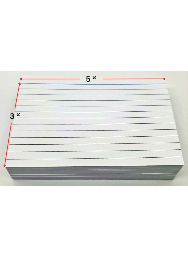 White Ruled Index Cards (3 Pcs of 100 Pack), 5” x 3”, 240 GSM – Lined Record Cards for Office, School, Note Taking, Lists, and Revision Flashcards - Image 3