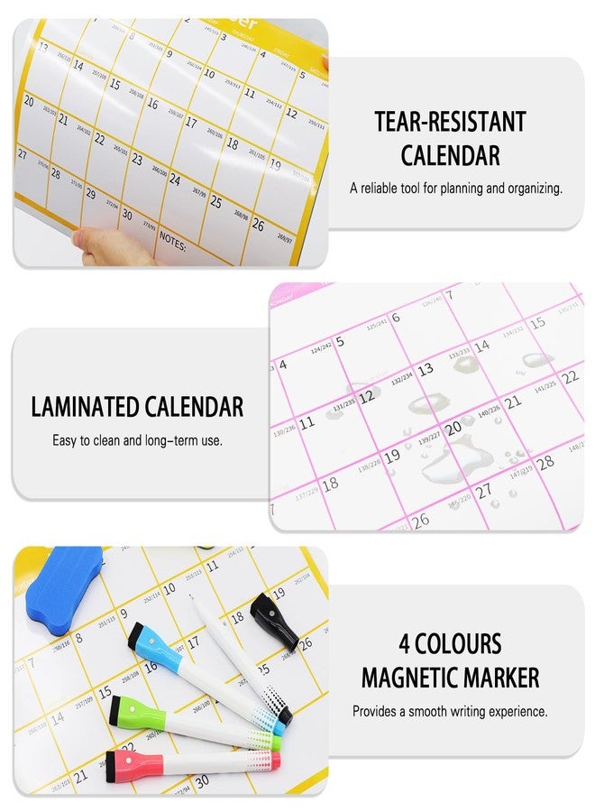 Omlisca 2026-2027 Large Dry Erase Calendar for Wall 48" x 32" Yearly Wall Calendar 24 Month Calendar Planner Laminated Erasable Yearly Planner Annual Task Organizer for Office School Home Use(Fold Package) - Image 5