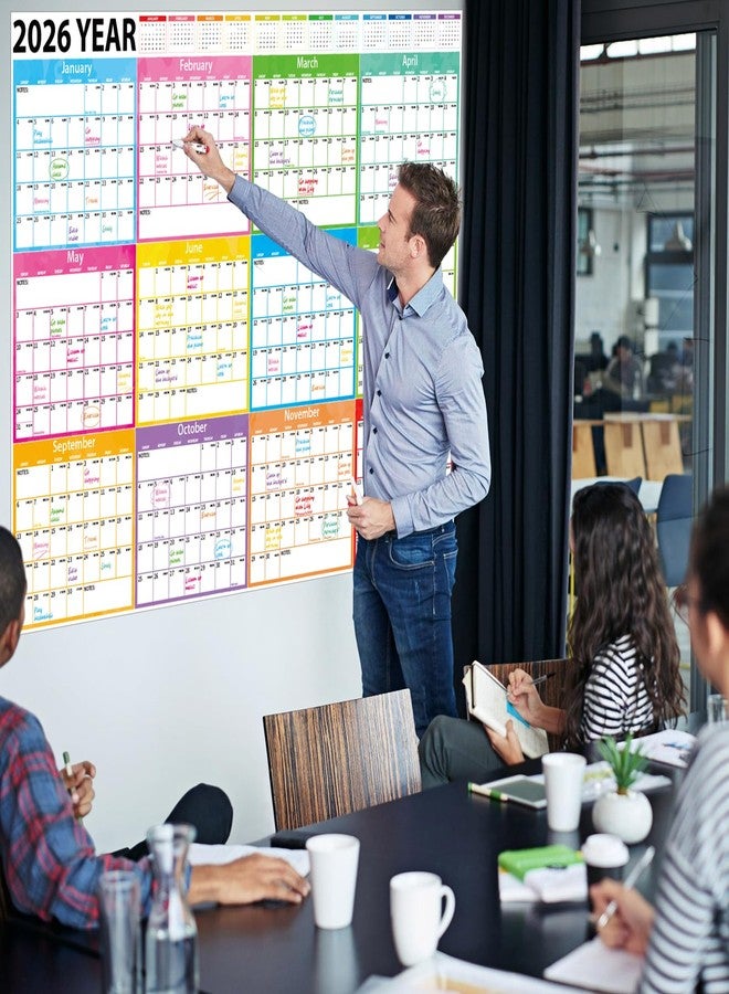 Omlisca 2026-2027 Large Dry Erase Calendar for Wall 48" x 32" Yearly Wall Calendar 24 Month Calendar Planner Laminated Erasable Yearly Planner Annual Task Organizer for Office School Home Use(Fold Package) - Image 2