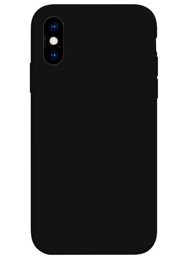 Premium Silicone Cover for iPhone XS - Soft, Slim and Shockproof Protection Black Color