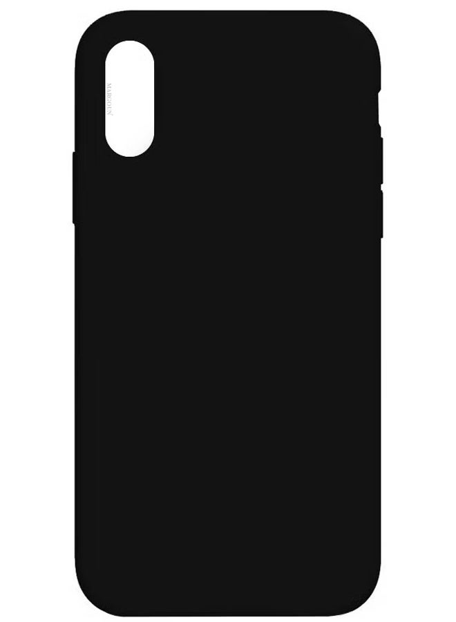 Premium Silicone Cover for iPhone XS - Soft, Slim and Shockproof Protection Black Color