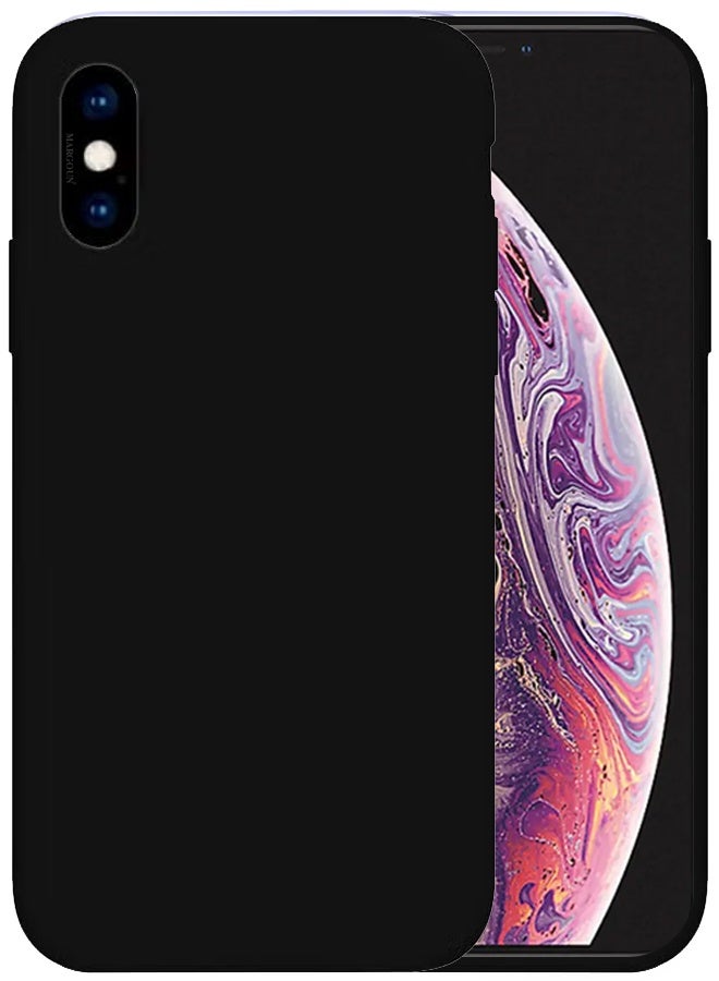 Premium Silicone Cover for iPhone XS - Soft, Slim and Shockproof Protection Black Color