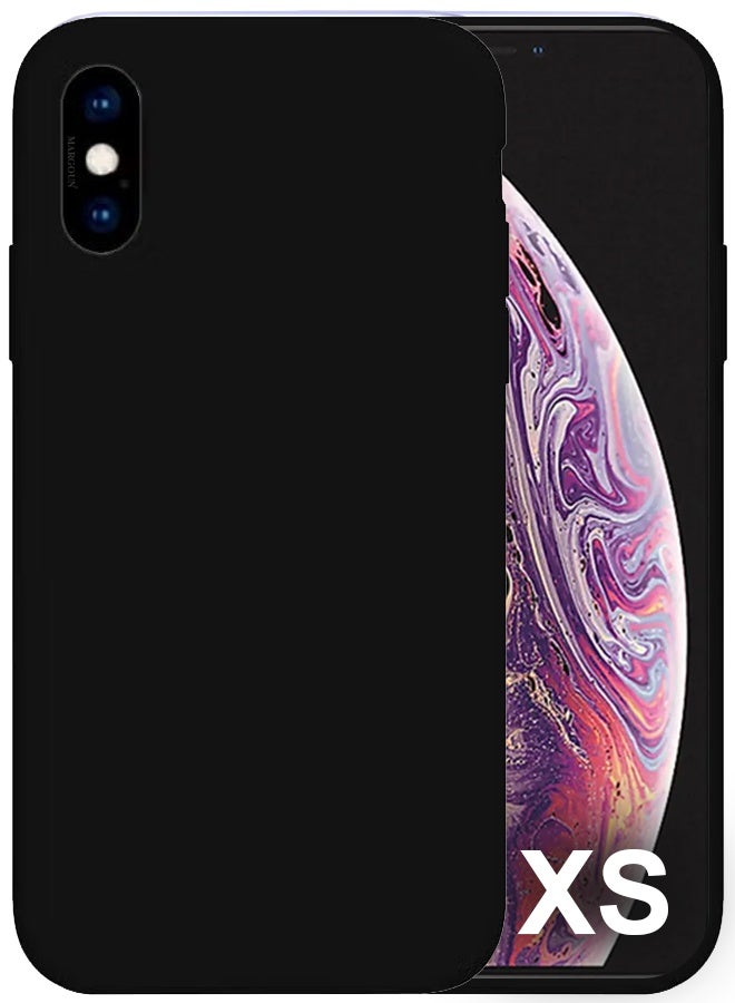 Premium Silicone Cover for iPhone XS - Soft, Slim and Shockproof Protection Black Color