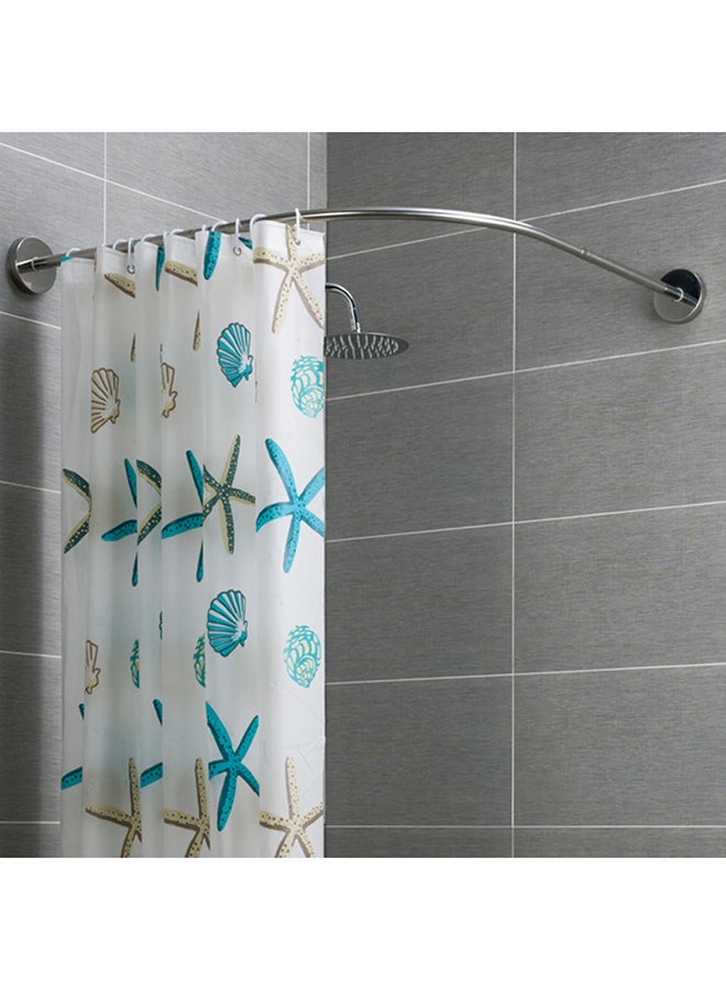 Punch-Free Shower Curtain Rod Set Silver 75x8x5cm - Image 3