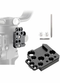 Side Extension Plate Mount for DJI Ronin S/SC/RS2/RSC2, Cold Shoe Adapter Stabilizer Gimbal with 1/4 3/8 Threaded Hole VideoLight Microphone Monitor