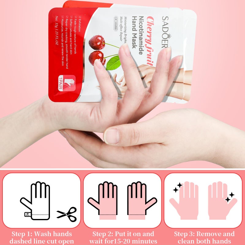 Swiffen 24 Pcs Fruits Beauty Hand Mask Bulk Hydrating Hand Moisturizing Gloves Treatment Mask for Spa Kit Sleeping Skincare Gift Beauty Kits for Women - Image 5