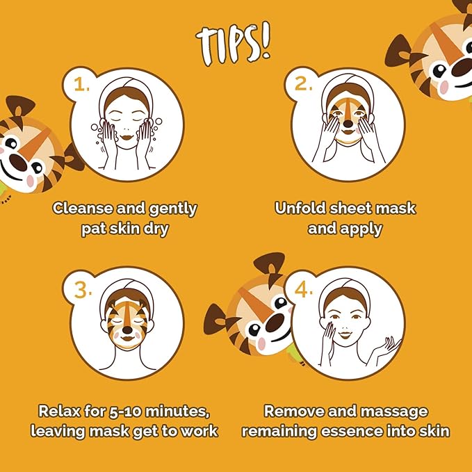 7th Heaven Tiger Sheet Face Mask Apple and Kiwi Revitalising Mask To Refresh Tired Skin - Image 4