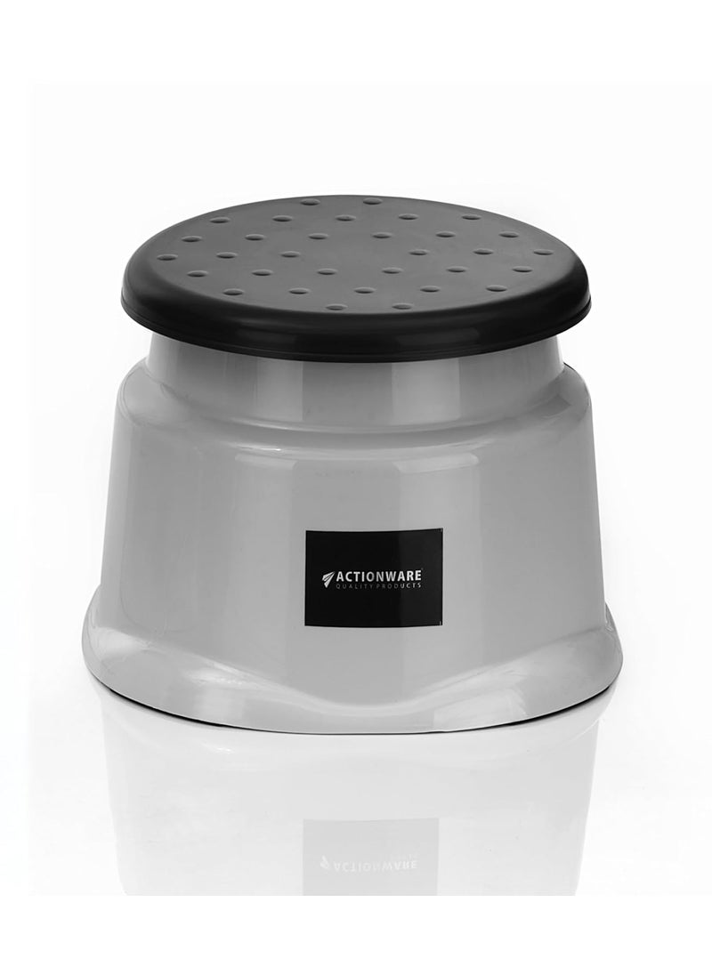 ACTIONWARE - ACTIONWARE Plastic Bathroom Set of 3 Combo (20L Tub X 1/1.5L Mug X 1 / Round Patla Stool X 1) Bath Set for Home, Hotel, Hostel Grey Colour - Image 1