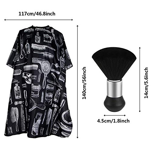 FEBSNOW Professional Hair Cutting Cape with Neck Duster Brush, Salon Barber Cape, Hair Cutting Accessories (Floral Print) - Image 2