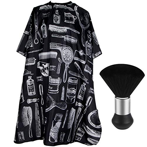 FEBSNOW Professional Hair Cutting Cape with Neck Duster Brush, Salon Barber Cape, Hair Cutting Accessories (Floral Print) - Image 3