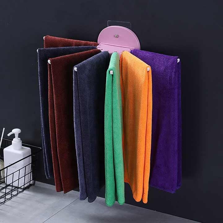 HOMSLECTO Kitchen Wall Hand Cloth Towel Hanger WallMounted with Self Adhesive Tape 7 in 1 Pull Type Hangers - Image 5