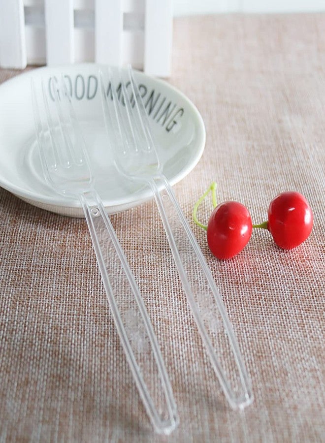 MOACOCK 500 Count Clear Disposable Plastic Forks, Heavy Weight Disposable Forks Plastic Utensils for Parties, Picnics, Big Event, Daily Use - Image 5