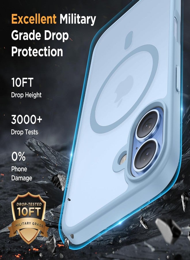 Miracase Magnetic for Phone 17 Case (Compatible with MagSafe) with Screen Protector Military-Grade Protection, Anti-Fingerprint Translucent Matte Phone Cover for Phone 17 6.3 inch, Light Blue - Image 4