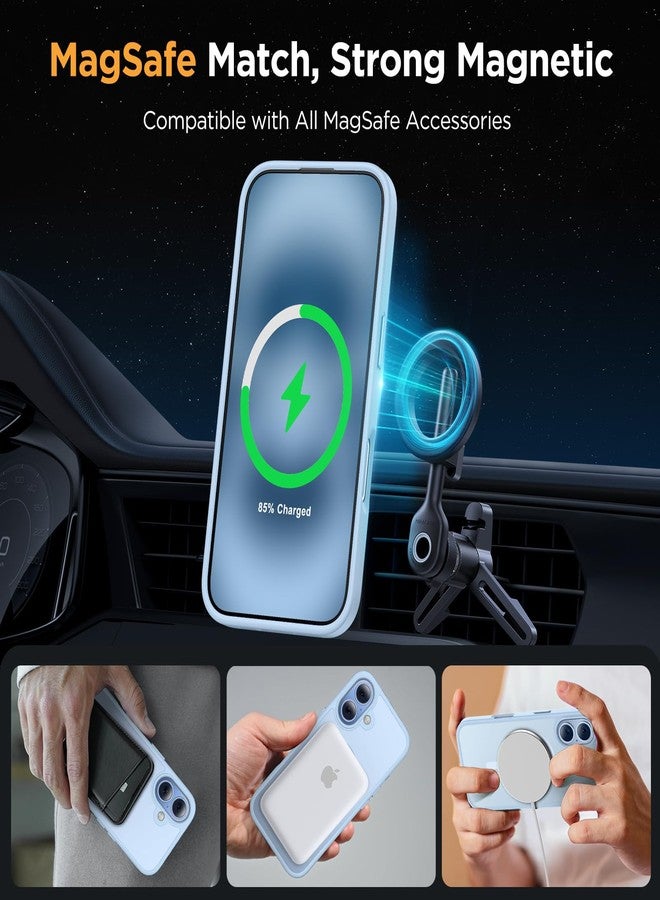 Miracase Magnetic for Phone 17 Case (Compatible with MagSafe) with Screen Protector Military-Grade Protection, Anti-Fingerprint Translucent Matte Phone Cover for Phone 17 6.3 inch, Light Blue - Image 3