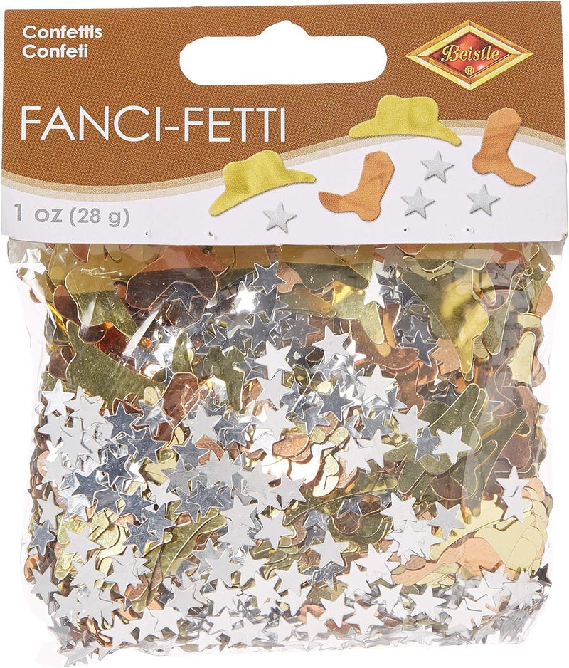 Beistle FanciFetti Western Icons copper gold silver Party Accessory 1 count 1 OzPkg - Image 1