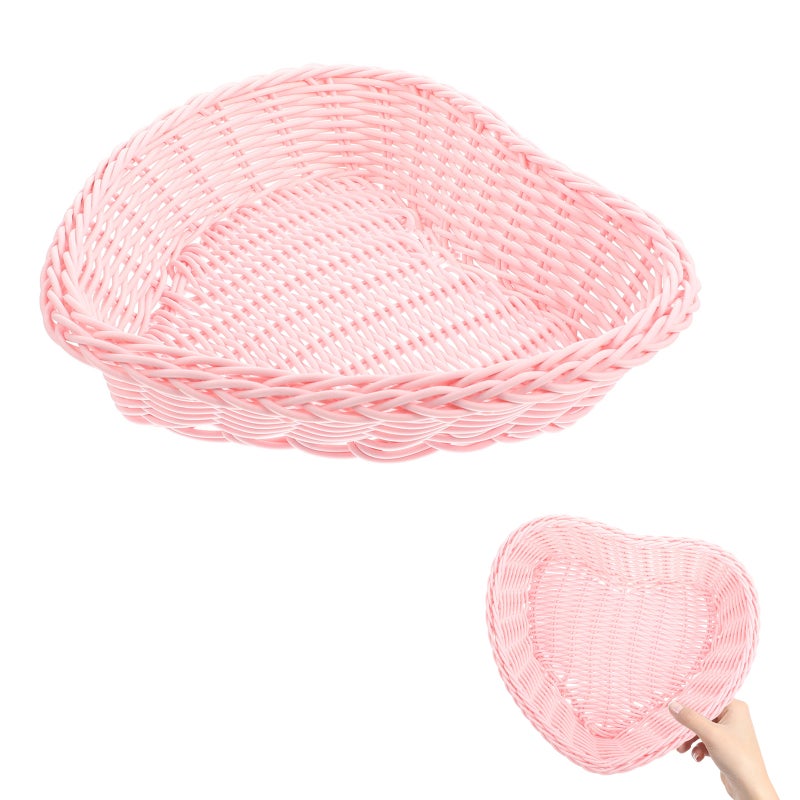 Heart Shape Design Basket Food Serving Basket Desktop Snacks Storage Basket - Image 3