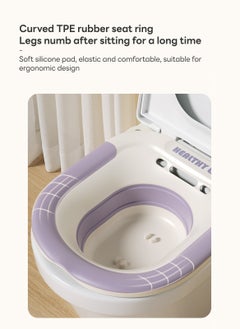 Sharpdo Sitz Bath Sitz Baths for Toilet Foldable Sitz Basin with Flusher Steam Seat Bidet Large Capacity Bidet Bowl for Hemorrhoids Pregnant Women and Elderly Fits All Toilet Seat Toilets  - Image 5