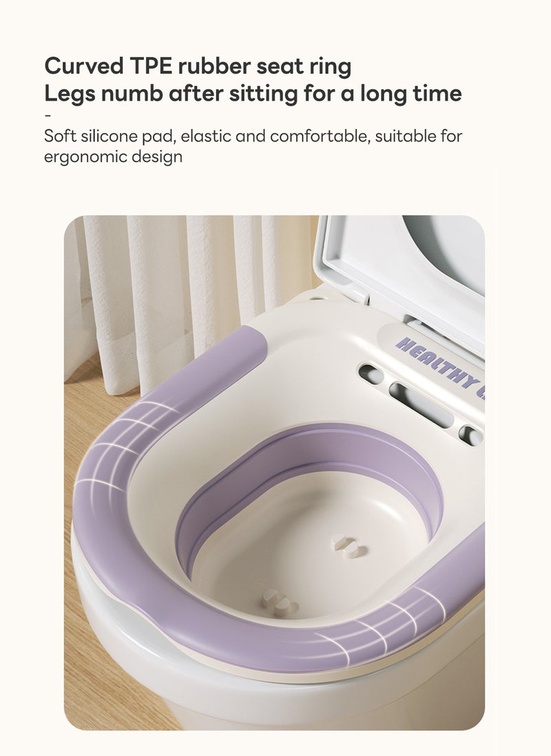 Sharpdo - Sitz Bath Sitz Baths for Toilet Foldable Sitz Basin with Flusher Steam Seat Bidet Large Capacity Bidet Bowl for Hemorrhoids Pregnant Women and Elderly Fits All Toilet Seat Toilets - Image 1