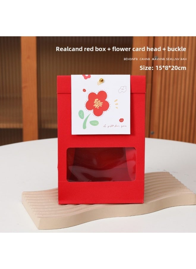 Kraft Paper Packaging Bag Biscuits Snowflake Crisp Glutinous Rice Boat Cookies Candy Nougat Toffee Food Box Baking-Specifications  - Image 1