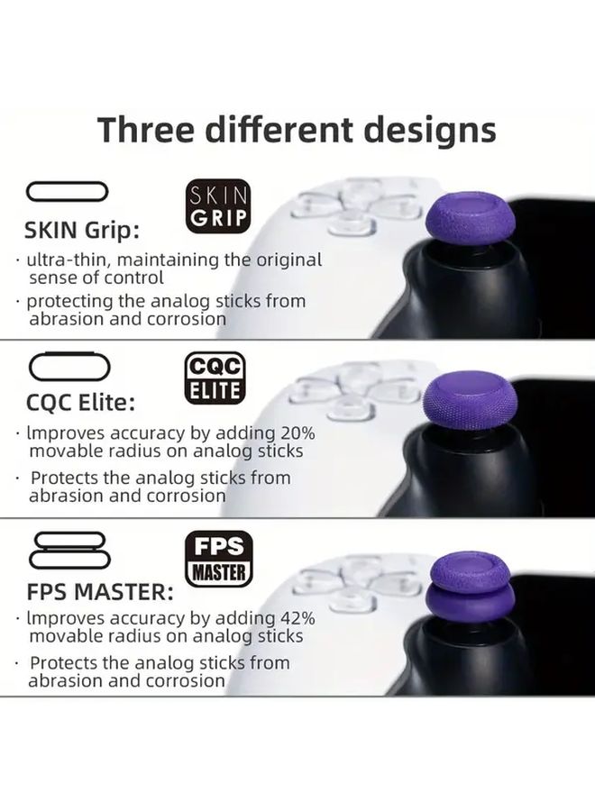 Black Rubber Thumb Grips For Xbox One Controller 6PCS Textured Ergonomic Joystick Covers - Image 4