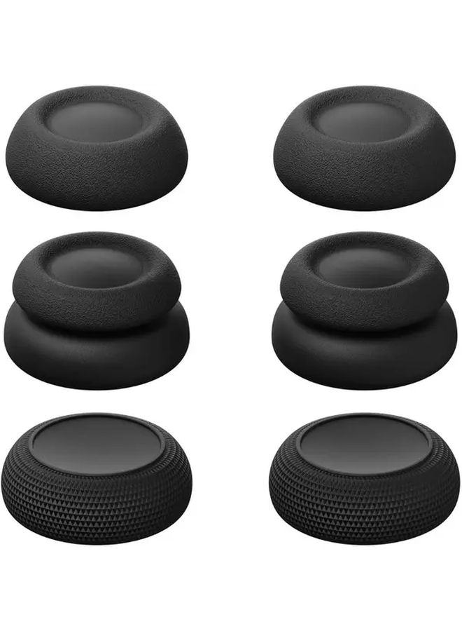 Black Rubber Thumb Grips For Xbox One Controller 6PCS Textured Ergonomic Joystick Covers - Image 1