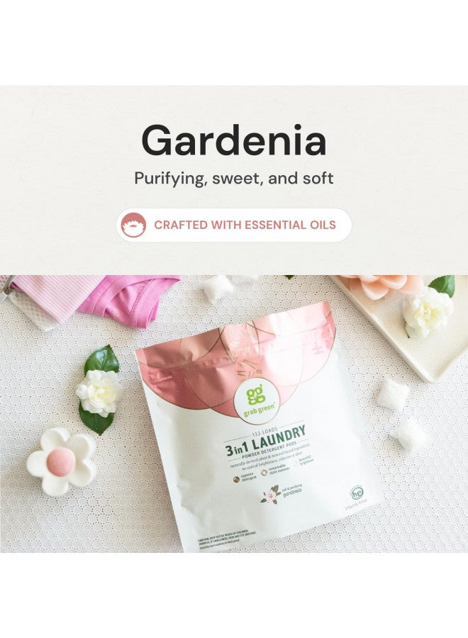 Grab Green 3-in-1 Laundry Detergent Pods, 60 Count, Gardenia Scent, Plant and Mineral Based, Superior Cleaning Power, Stain Remover, Brightens Clothes - Image 2