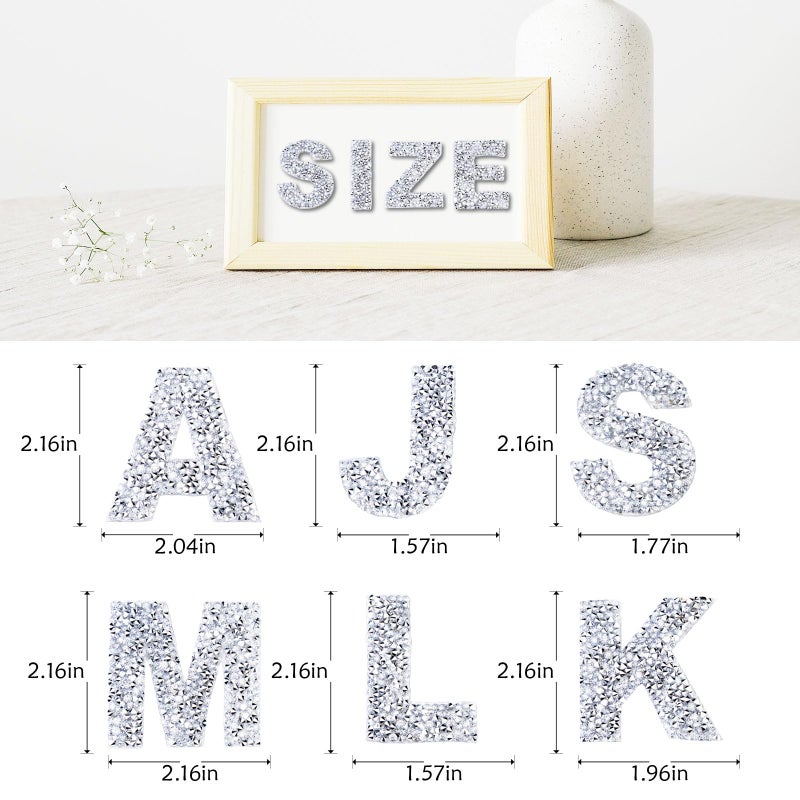 LUHOHI 4PCS Bling Rhinestone Initial Letter Stickers, Large Glitter Alphabet Personalized Monogram Name Sparkly Decals for Stanley Cup Bottles Graduation Cap Luggage Self Adhesive Waterproof A - Image 3