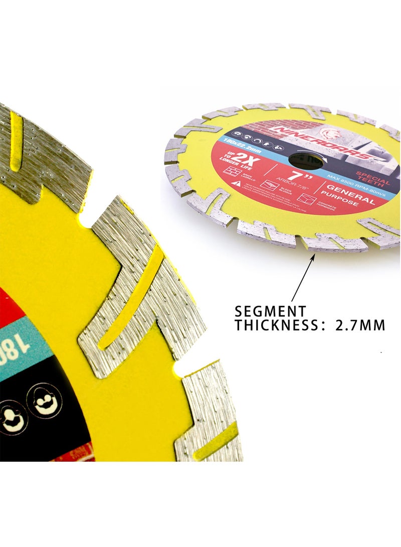 NINEROARS 7"180mm Industrial Segmented Diamond Cutting Disc for Concrete, Porcelain Tile - Image 4