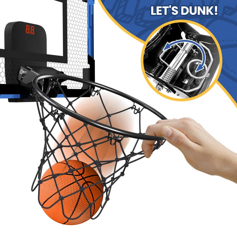 QDRAGON Indoor Basketball Hoop for Kids, Over The Door Basketball Hoops, Mini Hoop with Scoreboard & 3 Balls, Basketball Toys Gifts for 5 6 7 8 9 10 11 12 Year Old Boys Girls Teens - Image 5