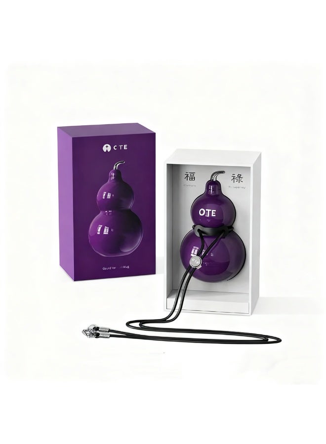 300ml Gourd-Shaped Insulated Water Bottle with Straw, Vacuum Flask with 12H efficient insulation and cooling, Leakproof Stainless Steel Cute Aesthetic Travel Water Bottle Purple