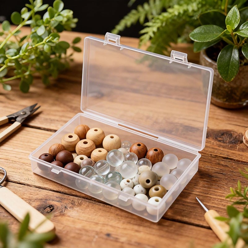 LJY 24-Piece Multi-Size Plastic Storage Containers with Lids, Small Craft Organizers for Beads, Diamond Art,Small Parts,Jewelry and Hardware, Stackable Hinged Box Set (Clear) - Image 5
