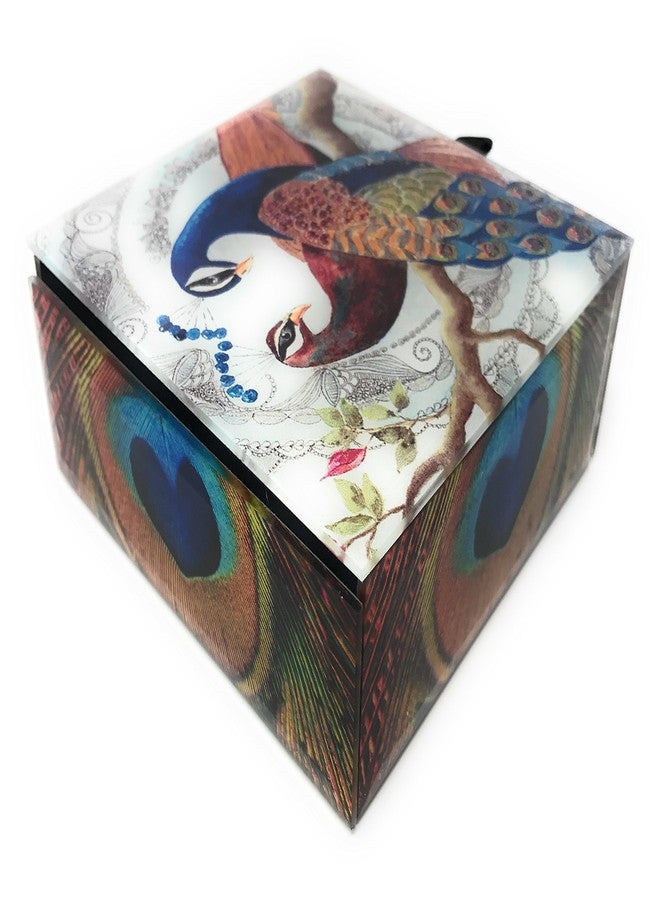 Value Arts Glass Keepsake Jewelry Box (Peacocks) - Image 3