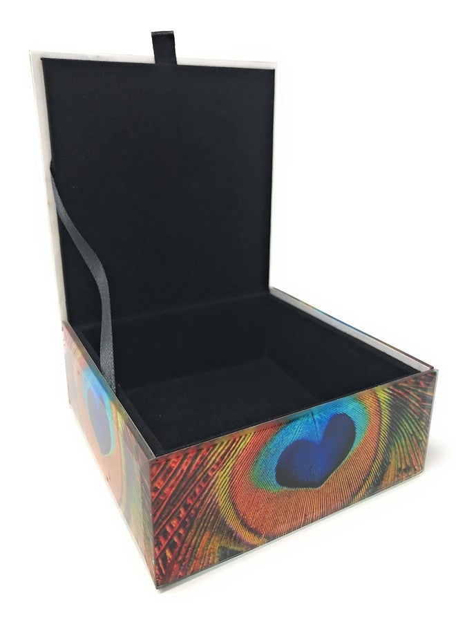 Value Arts Glass Keepsake Jewelry Box (Peacocks) - Image 5