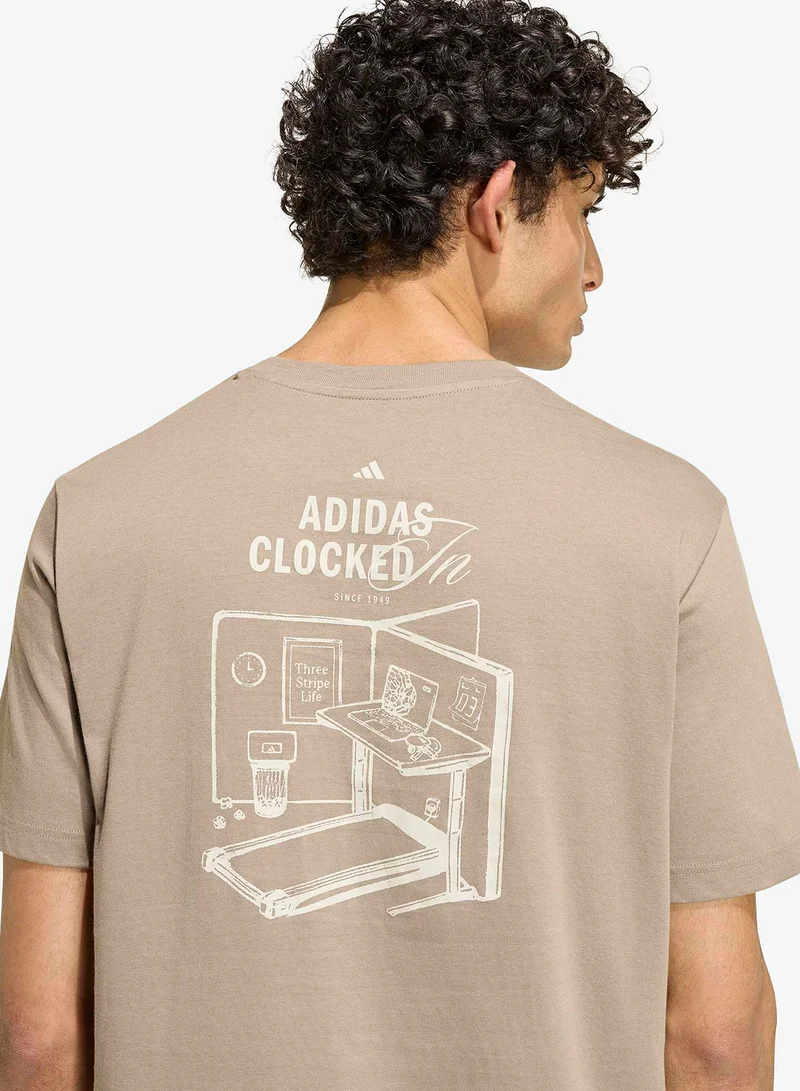 Adidas KHASIX Clocked In Office Graphic T-Shirt for Men | Best Price UAE